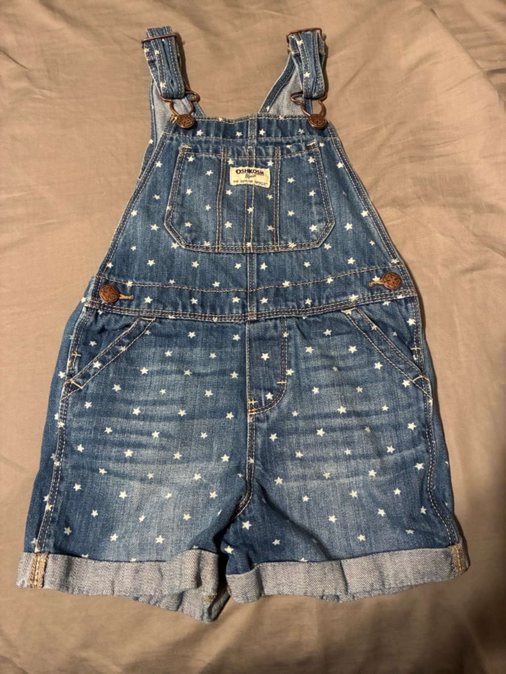 5T Oshkosh Bigosh star denim shorteralls